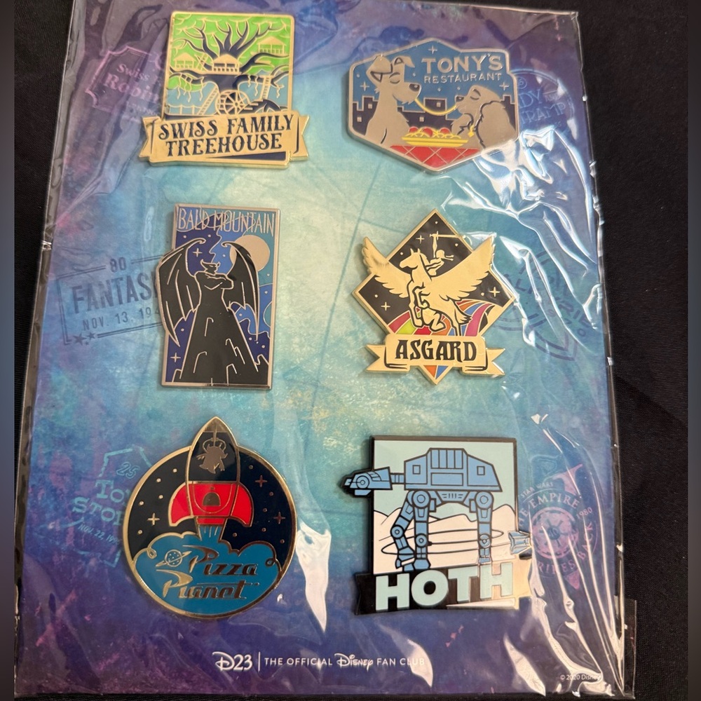 Disney Themed Enamel Pin Set - Multicolor